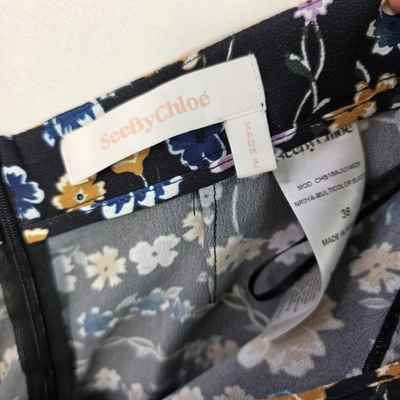 See by Chloé Floral Print Midi Length asymmetrical Skirt - Picture 9 of 13